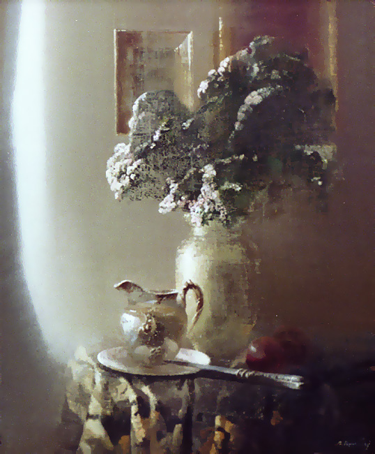 The Silver Vase, oil on canvas, 36" x 30", 91 cm x 76 cm.